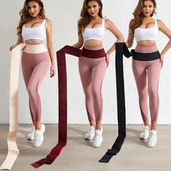 Cinto esportivo elástico para mulheres, cinta de encadernação, cintura trainer, faixa de barriga redutora, envoltório elástico, coleção de velcro