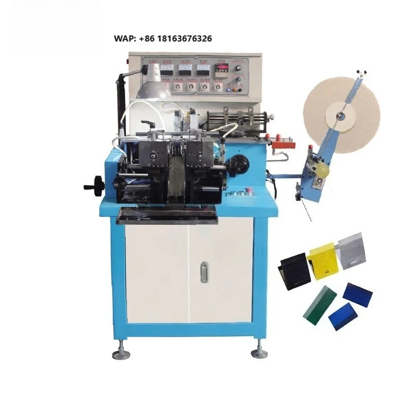 High Speed Polyester Ribbon Woven Label Cutting and Folding Machine with Hot and Cold Cutting Knife