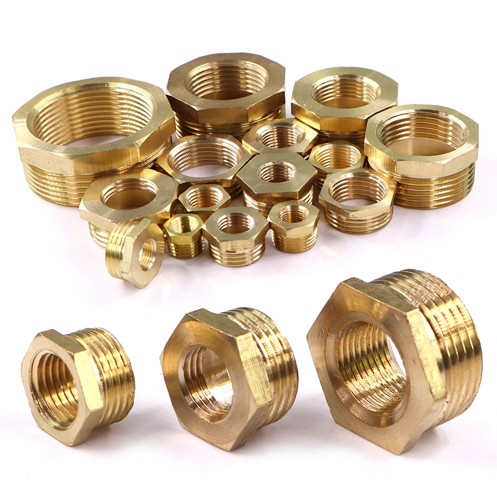 

1/8" 1/4" 3/8" 1/2" 3/4" 1" 1.5" 2" Brass Pipe Fittings Hex Nipple Adapter BSP Male Female Thread Reducing Hexagon Bush Bushing