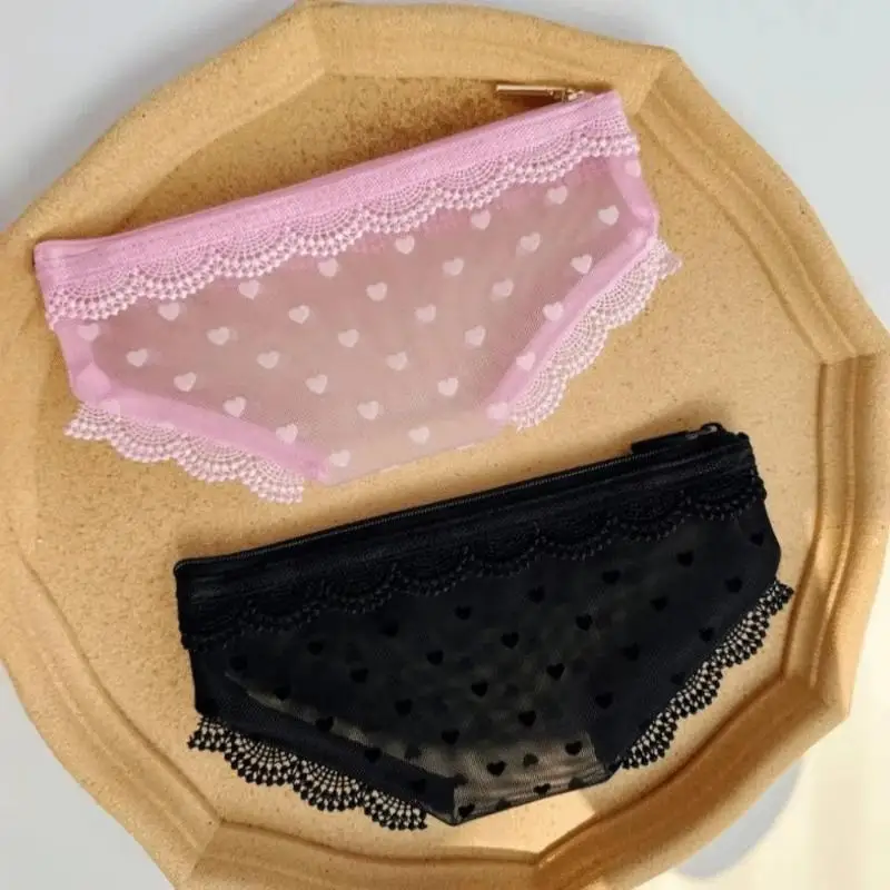 Modische Mesh-Slips-Form Kosmetiktasche Make-up-Aufbewahrungstasche Dekorativ mit Reißverschluss Schmuck Kopfhörer Schlüssel Organizer – Detail 2