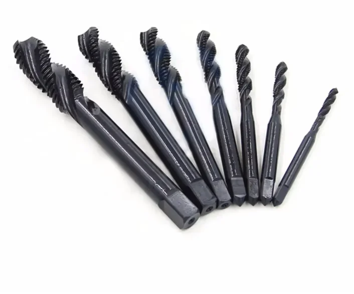 7pcs High-Speed Steel 6542 Nitrided Machine Tap Set M3-M12 Spiral Groove Precision Thread Tapping Tool Set for Easy Chip Removal