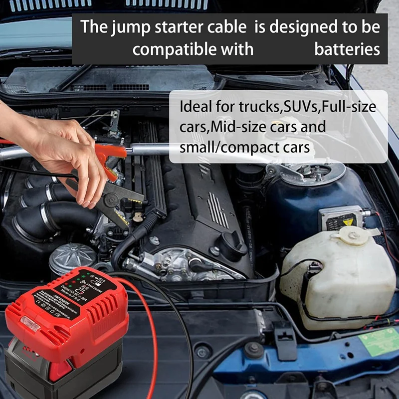 A52I-Jumper Cables Jump Kit For Milwaukee M18 18V,11AWG Cable 18V Power Battery,Jump Starting Adapter Auto Booster Cable