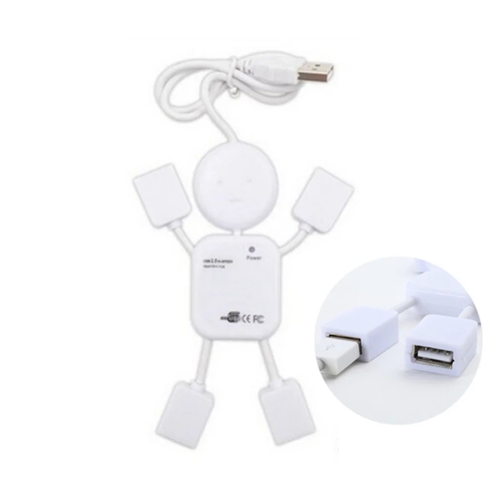 High Splitter Plug Cartoon USB 20 Hub Slim Portable Data for Laptop Daily Use 4