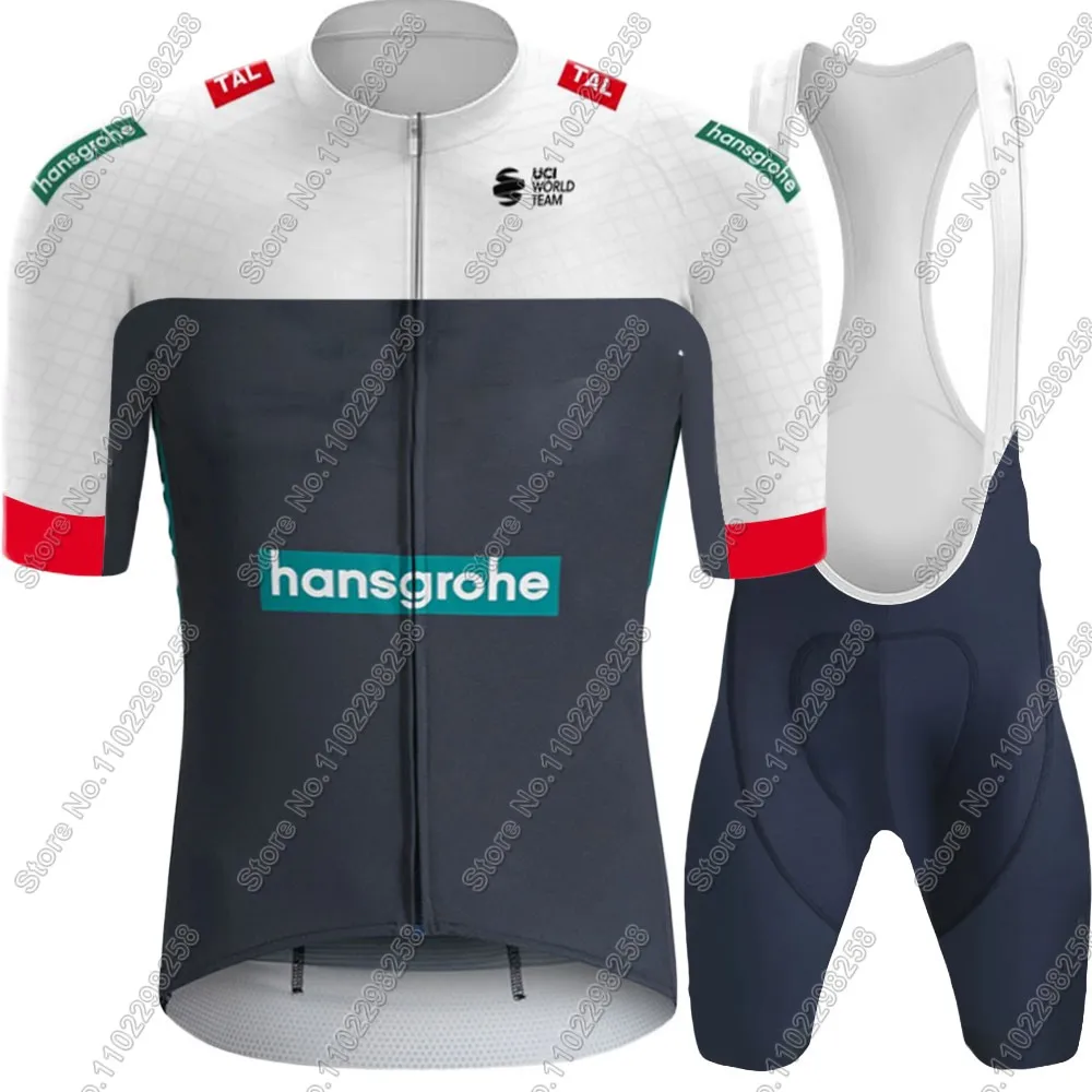 2025 White Hansgrohe Team Cycling Jersey Set Slovenia Primoz Roglic Cycling Clothing Men Road Bike Shirts Suit Bicycle Shorts