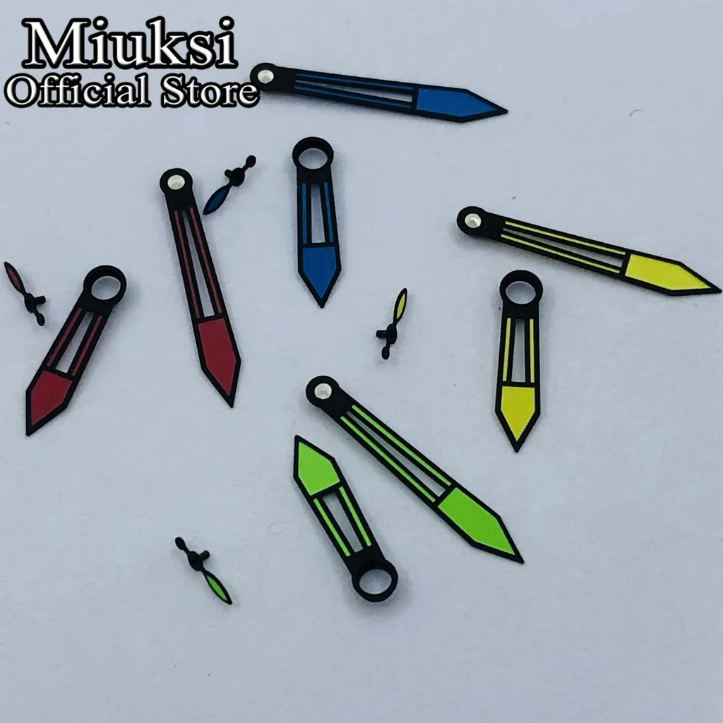 Miuksi blue red yellow green watch hands fit ETA 6497 6498 or Seagull ST3600  ST3620 series movement