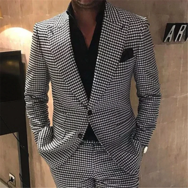 

New pattern Men's Jacket Pants Double Breasted Groom Wedding Tuxedo Party Suit For Men Tuxedo Slim Fit Suit Blazer
