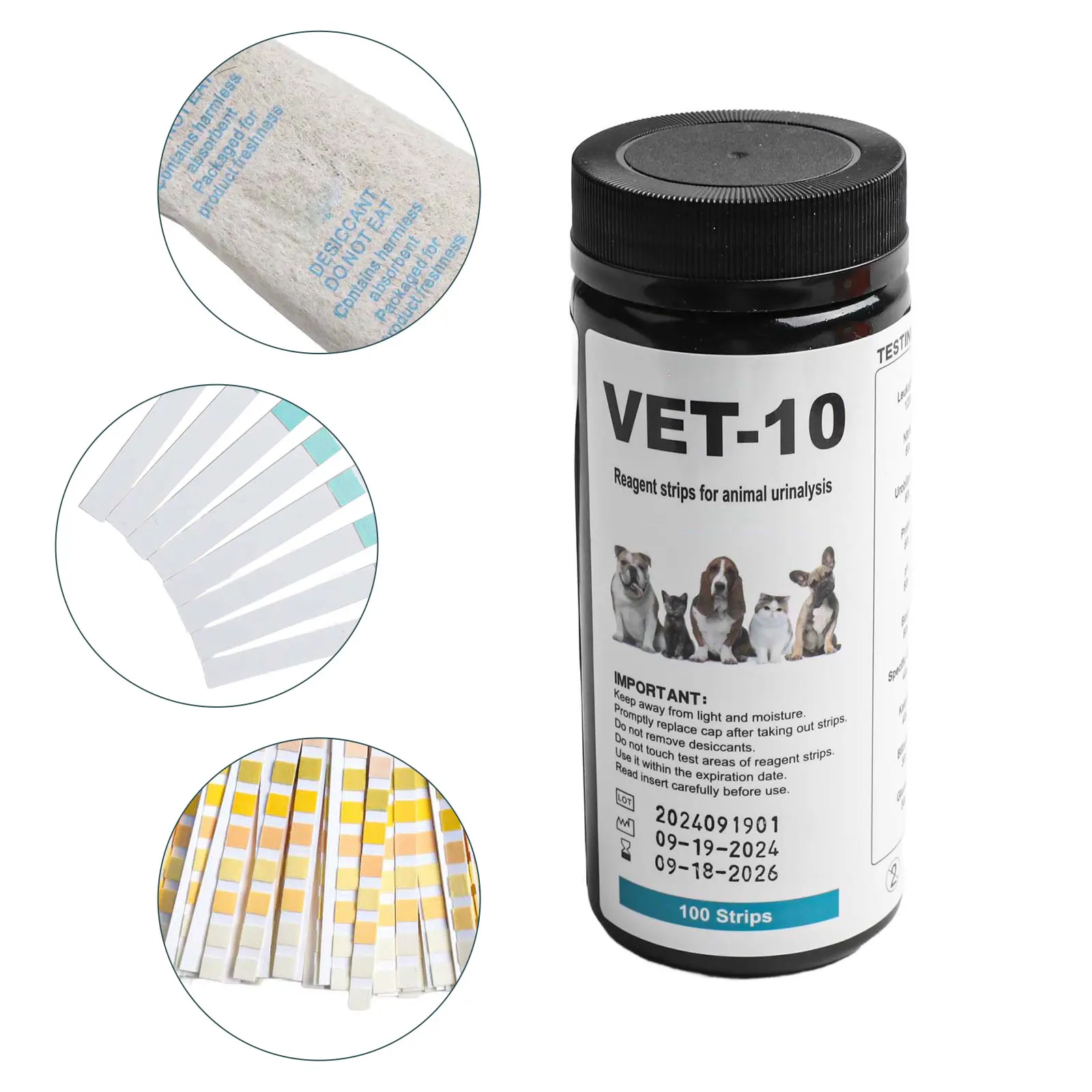 

Easy To Use Pet Test Strips Multi-parameter Test Strips UTI Detection Strips Urobilinogen Analysis Blood Detection