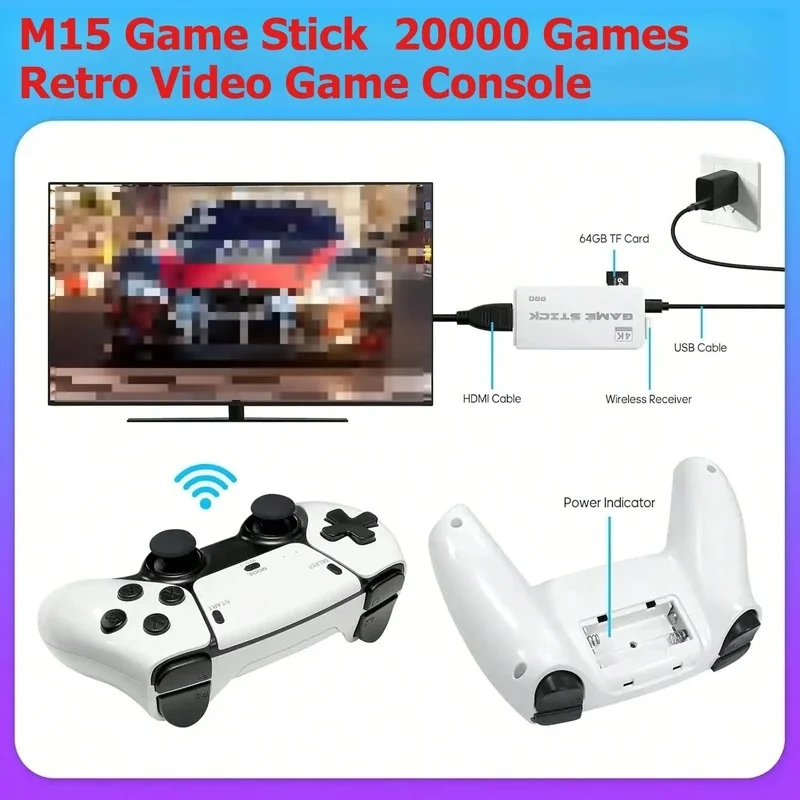 M15 Retro Video Game Stick 2.4 - Gaming Console Stick review and price