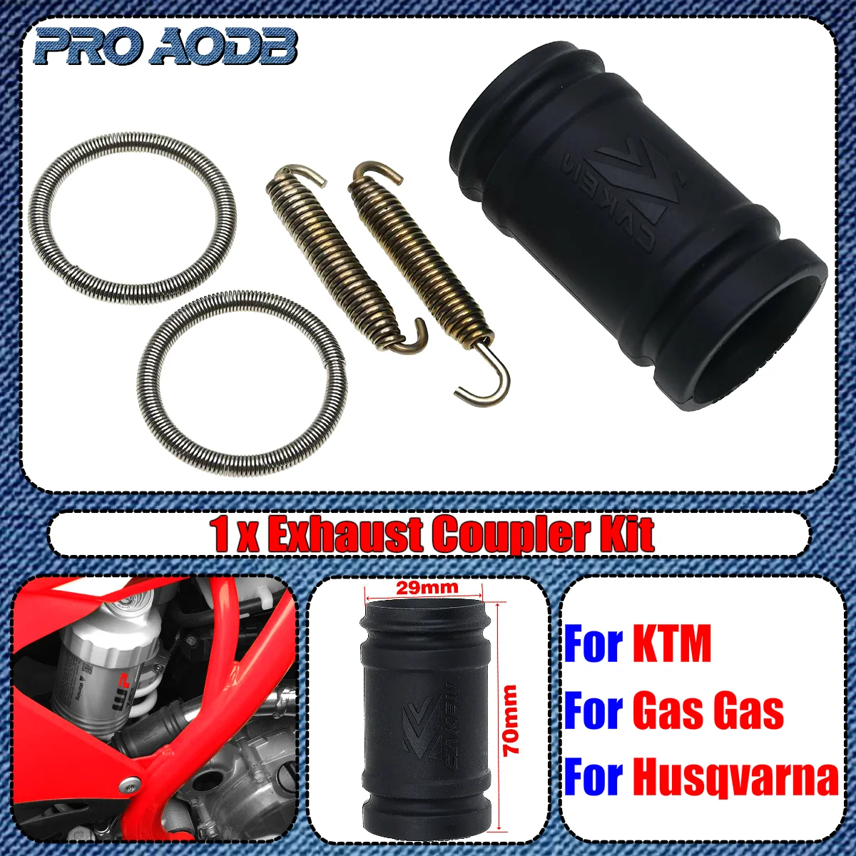 

Motorcycle Exhaust Pipe Tailpipe Seal Ring Spring Exhaust Coupling Kit For KTM SX XC EXC XCW TPI 250 300 2017-2023 For Husqvarna