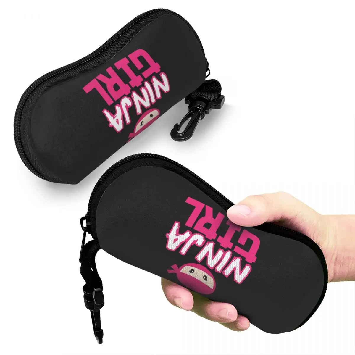 

Spy Ninja Girl Shell Glasses Case Protective Sunglasses Box Women Men Soft Eyeglass Bag Pouch