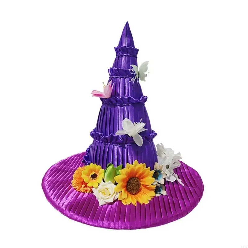 x4yc زهرة الزهرة القبعة القبعة القبعة قبعة الحدود الكبيرة الحدود قبعة الأزياء التنفس للتنكر والحدث تحت عنوان