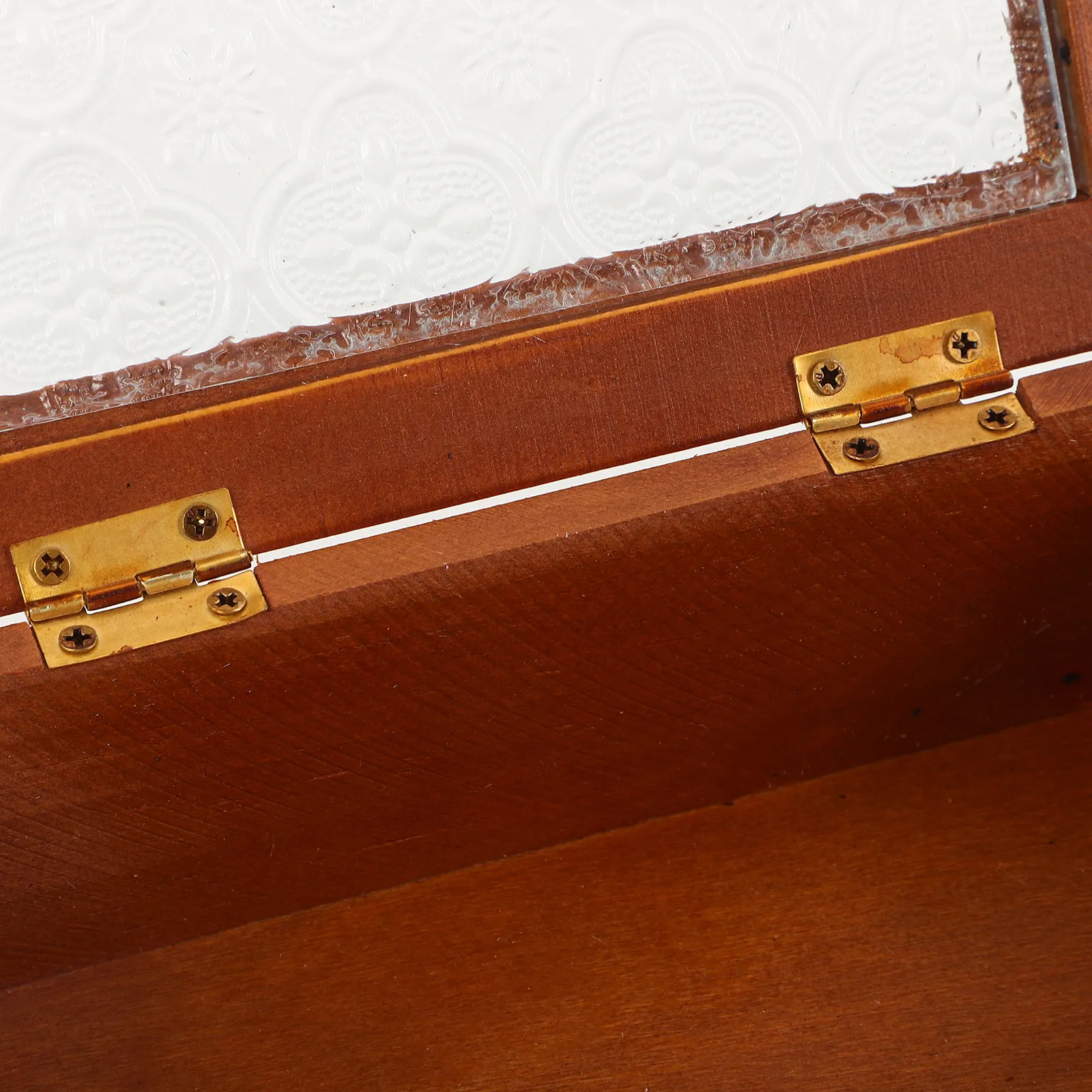 

Vintage Wooden Storage Box Jewelry Organizer Glass Clear Lid Large Capacity Trinket Box Decorative Jewelry Case Desktop Display