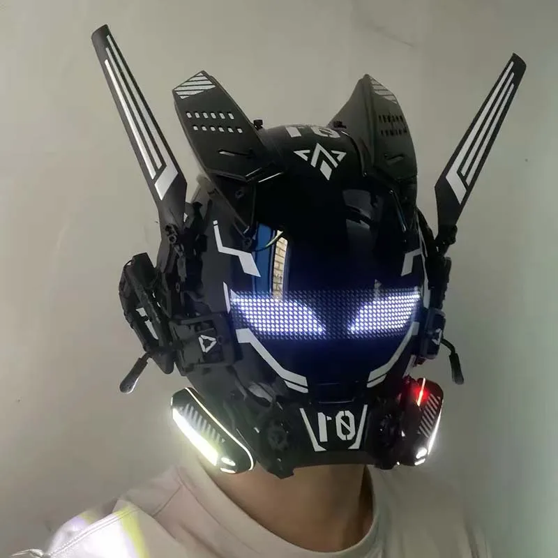 Cyber Punk Mask With LED Screen Light 01 Series Cosplay Costumes Mech Soldier Mask With APP Control Helmet Halloween Party Props
