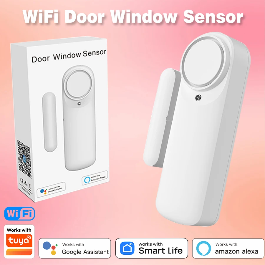 

FARYLINK Wi-Fi умный дверной датчик 100 дБ звуковой датчик окна Smart Life Arm датчик снятия двери приложение оповещение сигнализация дверной датчик Tuya