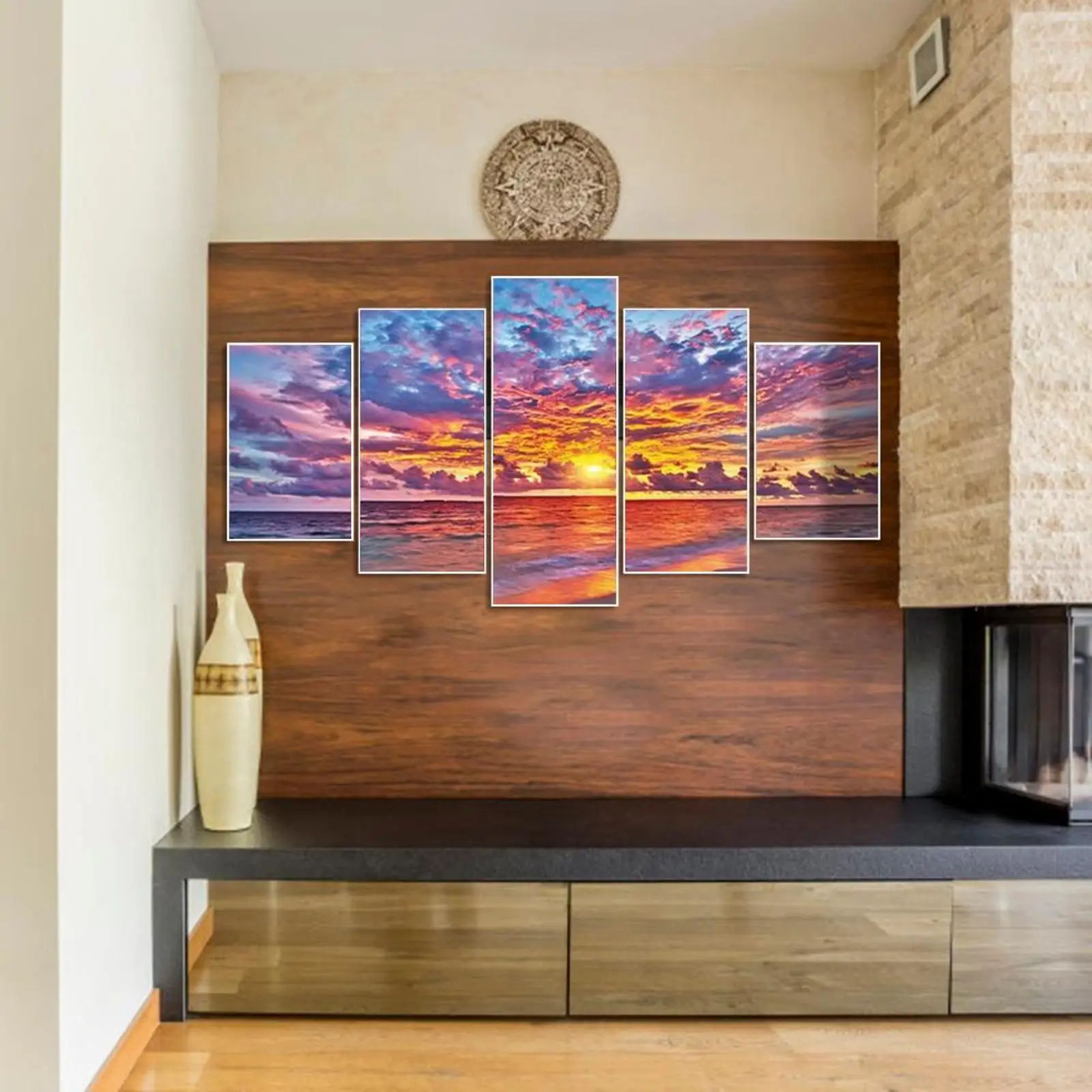 

Lanscape 5D DIY Full Round Drill 5 Pieces Diamond Painting Mosaic Embroidery Kit