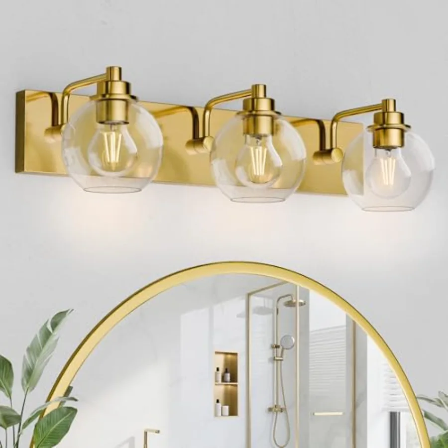 Lámparas de Baño de 3 Luces - Lámparas de Vanidad Modernas con Acabado Cepillado, Lámparas de Baño Sobre Espejo
