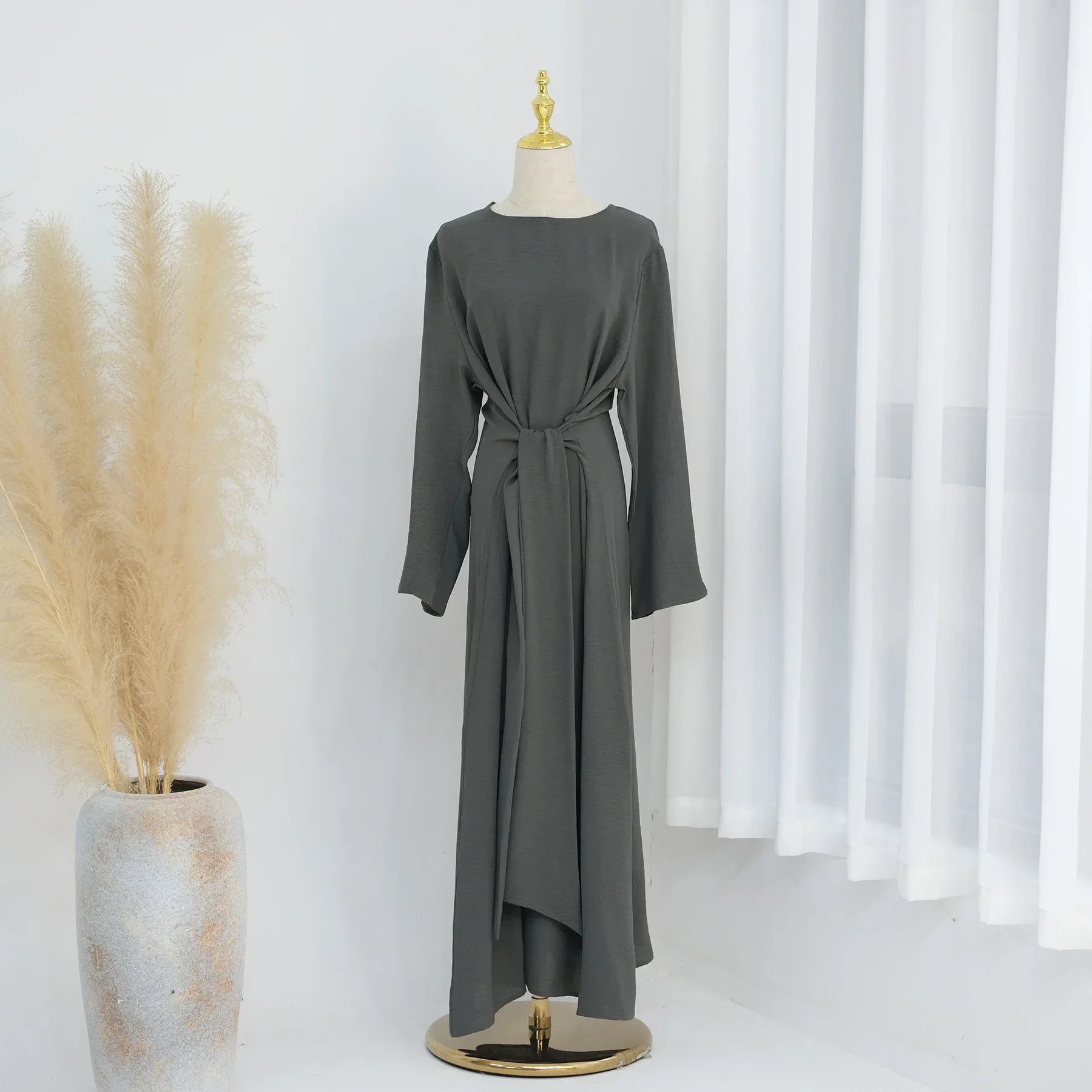 Plain color abaya Dubai outfit Saudi Arabia Muslim Modest Dress Turkey Islam Hijab Dresses Kaftan/Caftan Robe Femme Musulmane