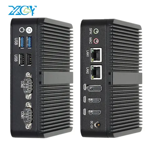 Industrial Mini PC Intel Celeron J6412 N150 DDR4 M.2 NVMe SSD/mSATA/2.5inch SATA 2x COM RS232 2x LAN 3x Display Win10/11 Linux