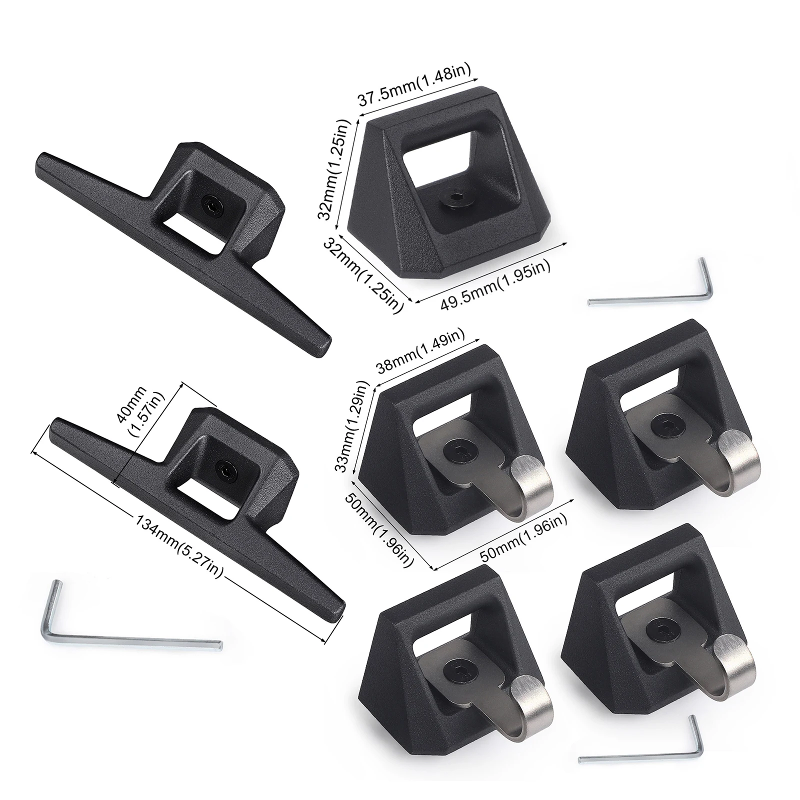 CNSPEED Track Accessories Set For Tesla Cybertruck 2024 Rear Bucket Pull Ring Car Track Equipment 4 Hooks 2 D-rings 1 Opener