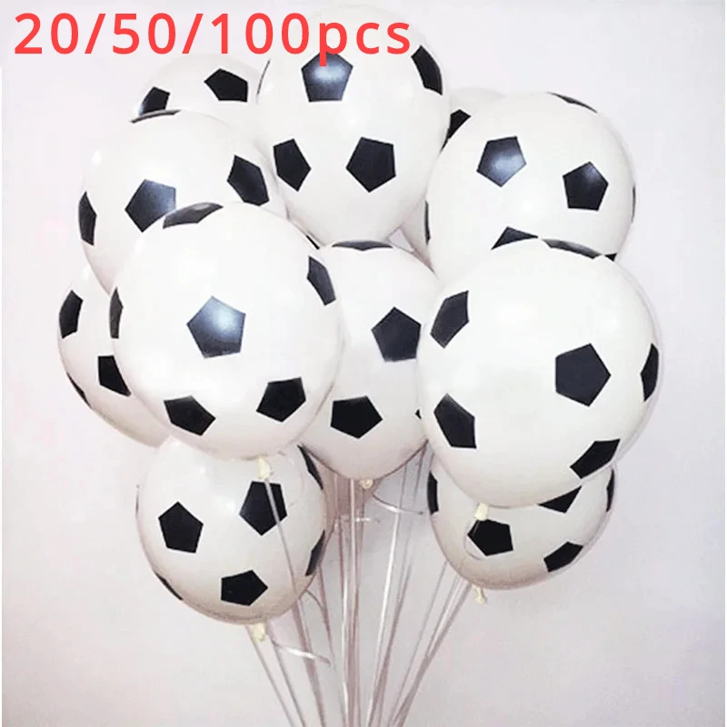 

20/50/100pcs Football Balloons Soccer Helium Latex Balloon Black Green Boy Birthday Party Decor Sports Meet Decorations Globos