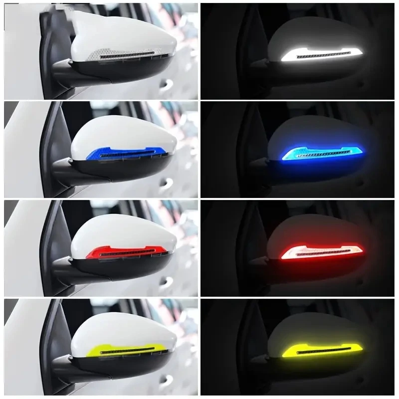 Car Reflective Decorative Stickers Carbon Fiber Door Mirrors Wheel Brow Bumper Bumper Strips Car Accessories Interior