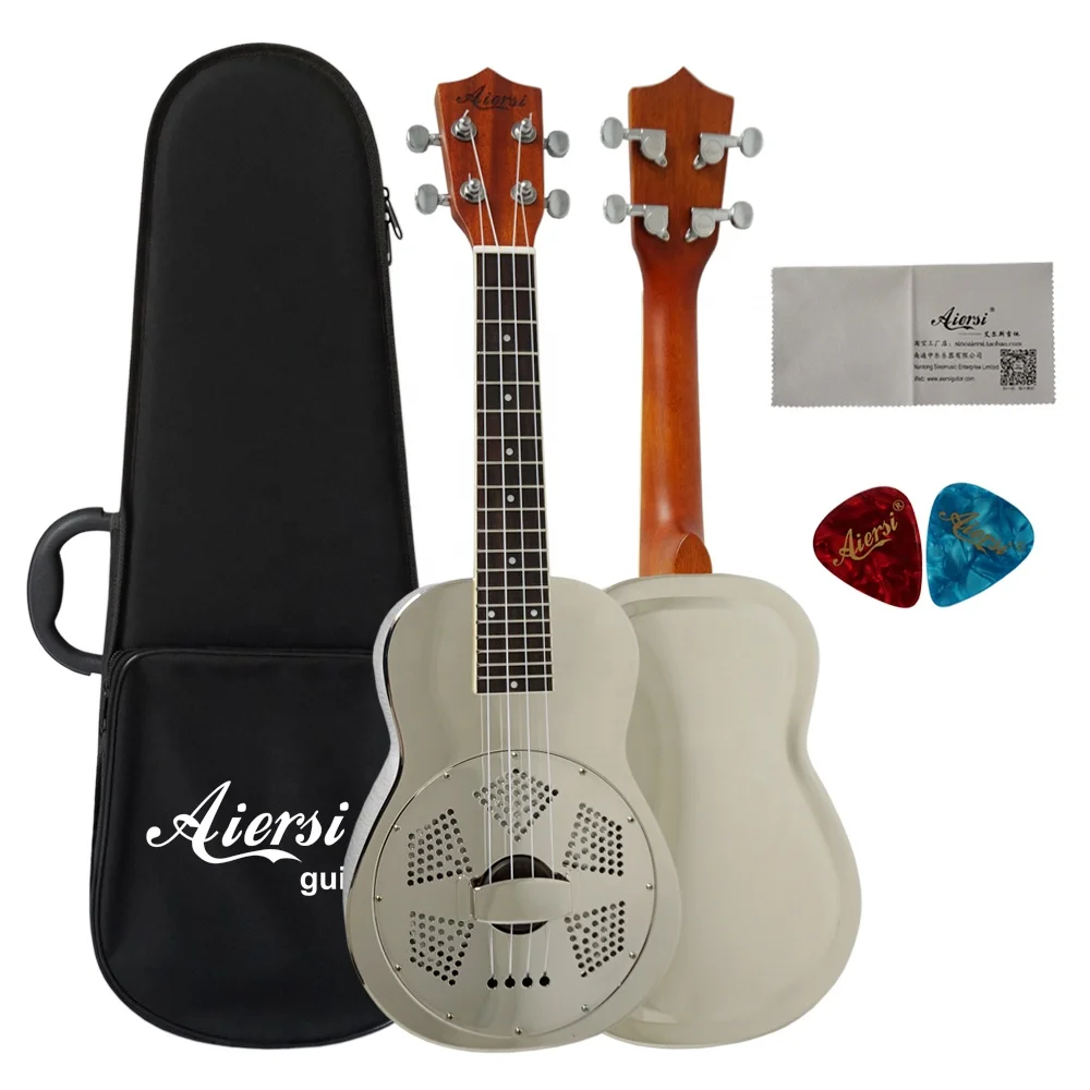 

Aiersi High Quality Concert 24 Inch Gloss Resonator Ukulele BSU003C China Factory Musical Instrument String Wholesale Guitar Uke
