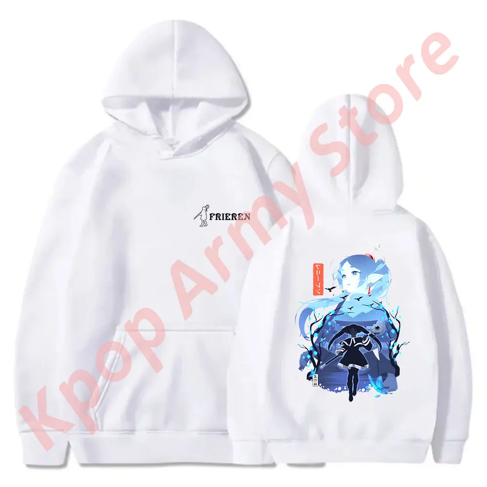 Frieren Logo Merch Vintage Hoodies Harajuku Style Sweatshirts Women Men Fashion Funny Casual Streetwear