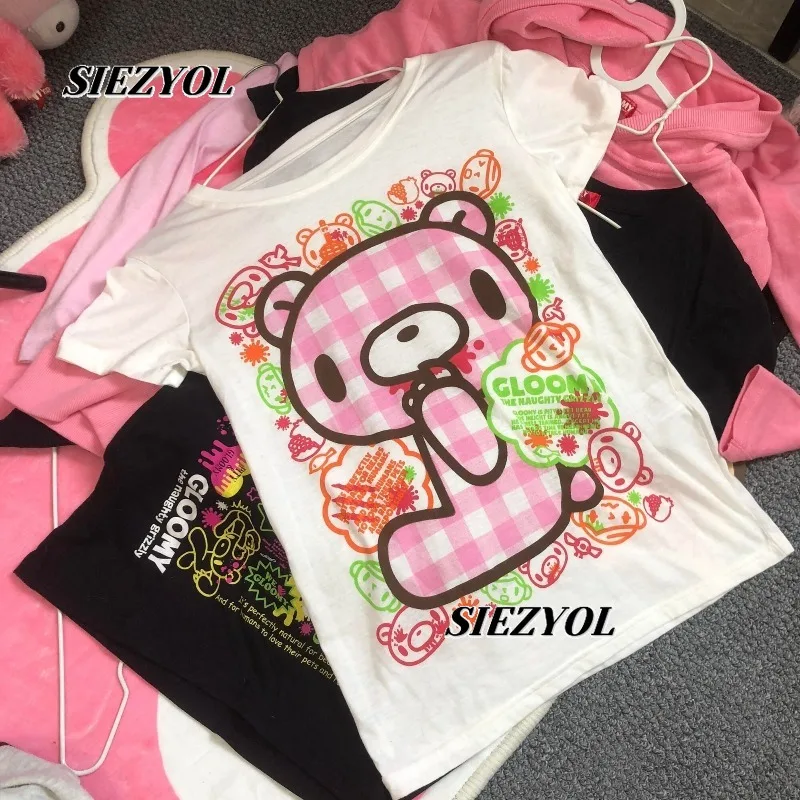 Subculture Two-dimensional Cute Cartoon Japanese Printed Top Sweet Cute Girl Round Neck Slim-fit Cotton Short-sleeved T-shirt