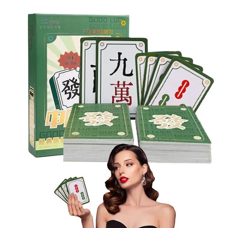 

Mahjong Playing Cards Mahjong Cards Set Chinese Mah Jongg Large Print Handheld Poker Chinese Poker Waterproof Portable cards set