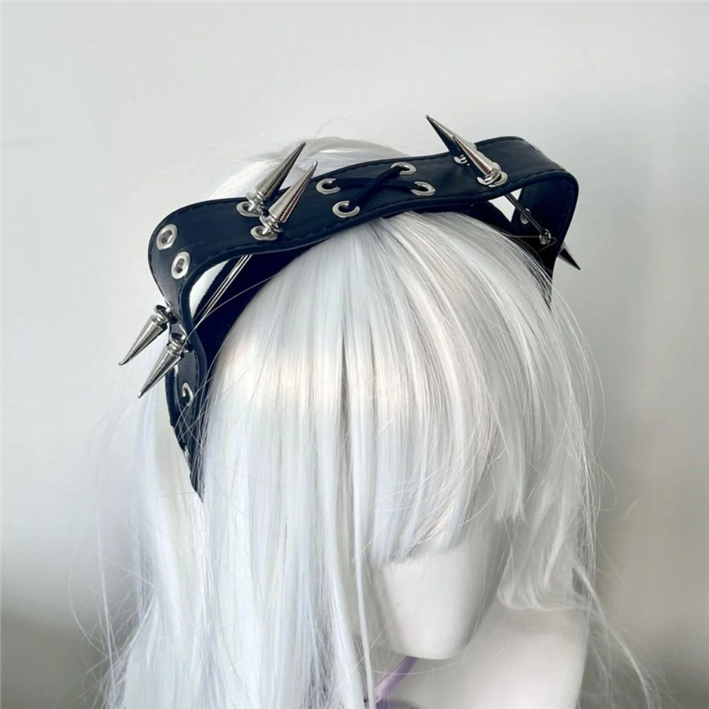 

Subculture Y2K hair hoop headband Women's Harajuku Steampunk Gothic Lolita Punk Dark Sharp claw ed cat hair band Dark Accessory