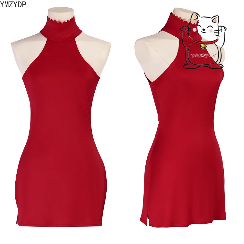 جديد حار بيع نامي الأحمر مثير الورك المعانقة اللباس هالوين كرنفال تأثيري أنيمي حلي الساخن بيع