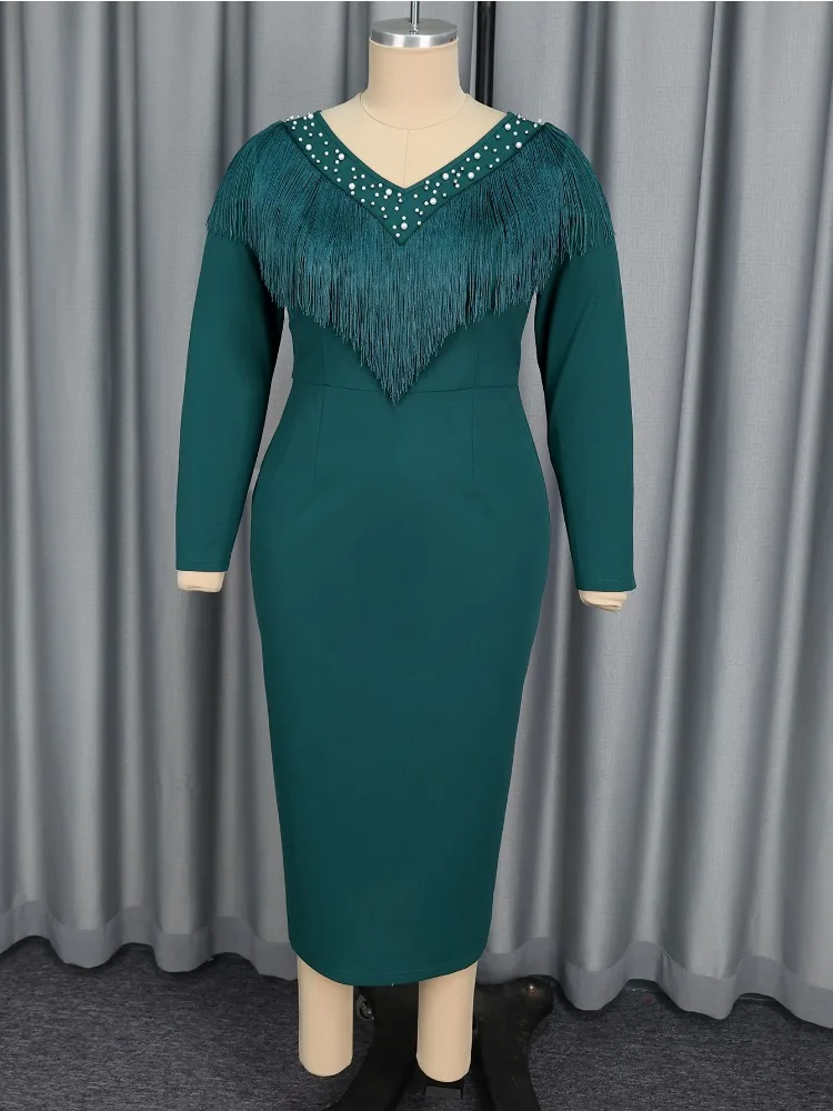 sachin and babi light blue dress Cololura Women Elegant Floral Lace Patchwork Long Sleeve Evening Gown Party  Cocktail Bodycon Dress main image 1
