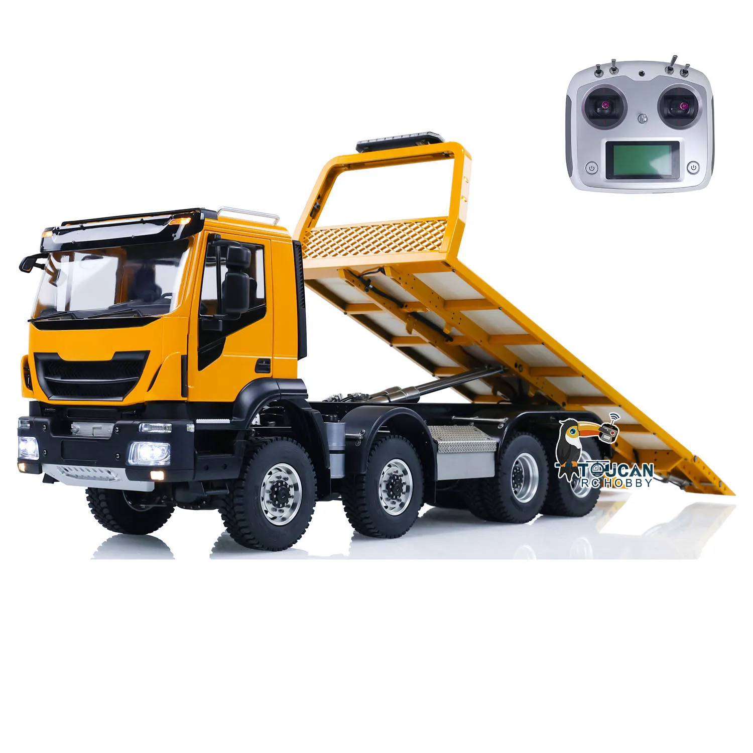 

1/14 8x4 RC Hydraulic Wrecker Truck Remote Control Rescue Vehicles Model With Sounds Lights Painted Assembled Boys Toys TH23195