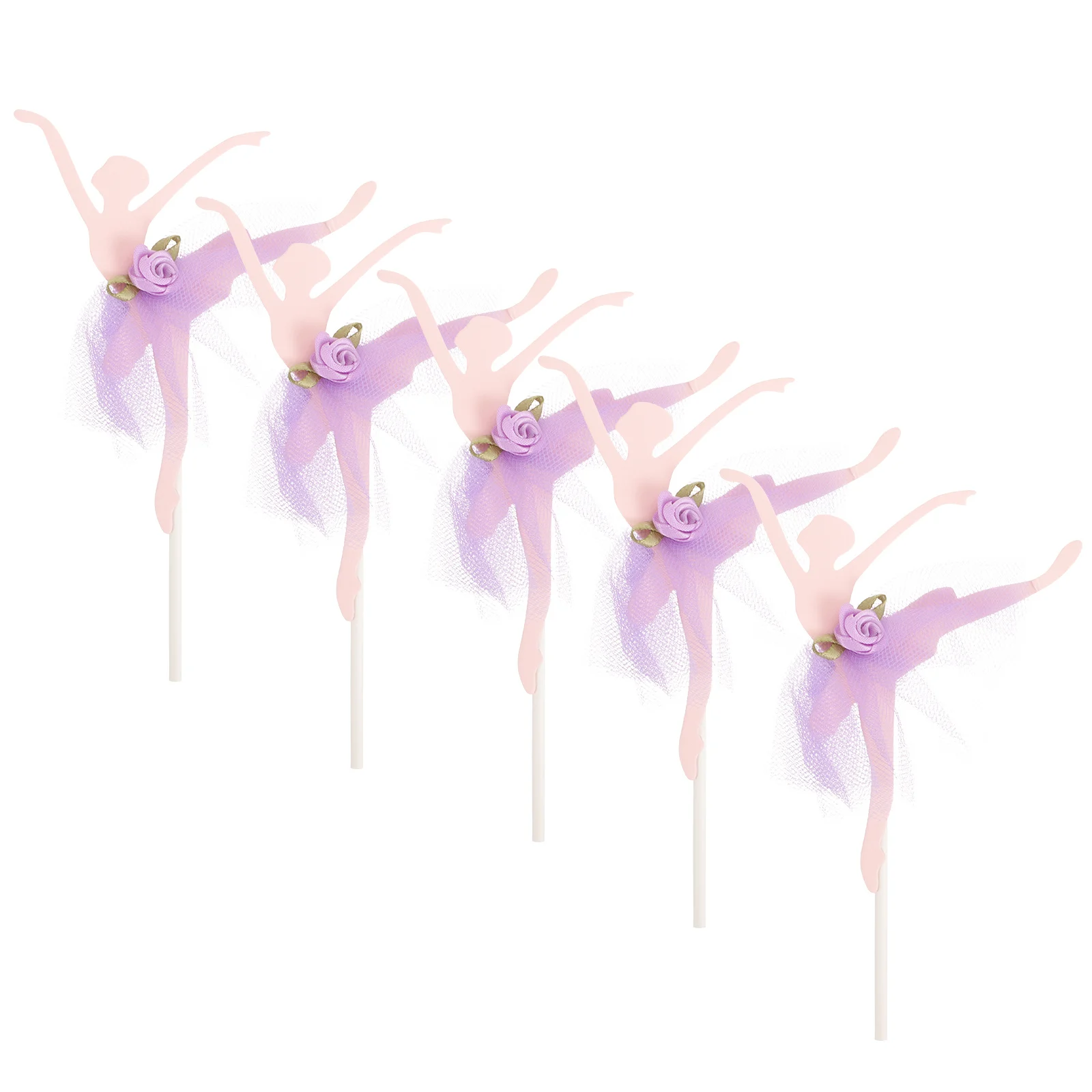 

5pcs Ballerina Cake Topper Inserts Wedding Birthday Cupcake Ballerina Cake Topper Picks Premium Material