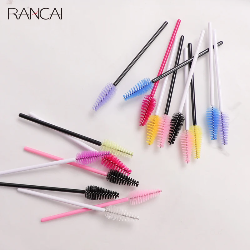 RANCAI Einweg Wimpern Augenbraue Pinsel Kamm 25 Pcs Wimpern Verlängerung Mascara Zauberstäbe Make-Up Professional Make Up Schönheit Werkzeug