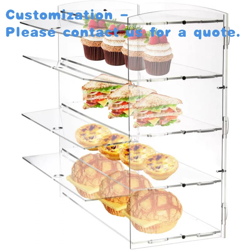 

на заказ.Прозрачные акриловые трехслойные полки для супермаркета, хлеба, выпечки, десерта, еды, печенья, дисплей