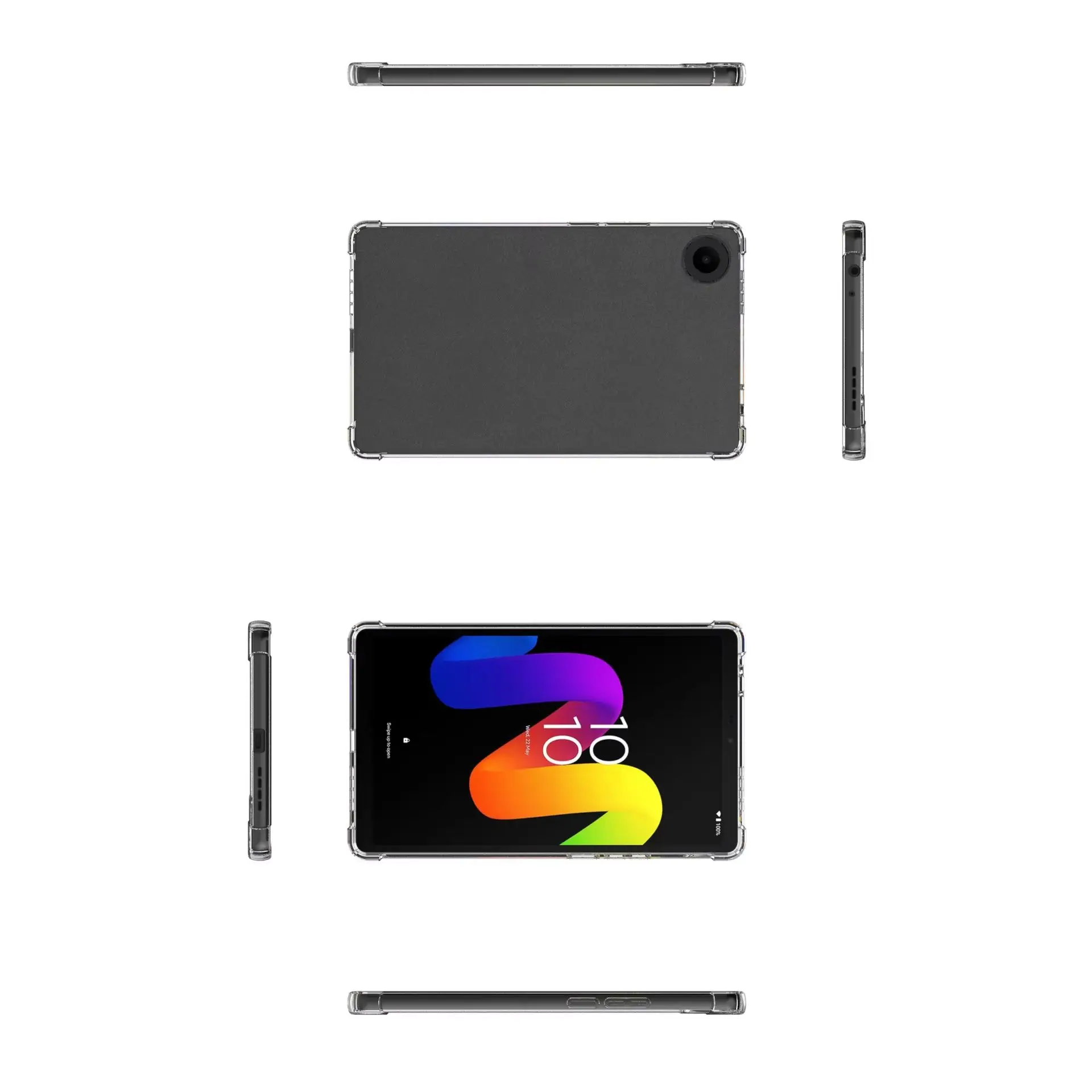 Anti-Fall TPU Cover for TCL TAB 8 Gen 2 8.7 Inch Transparent 4-Corner Airbag Protection Case