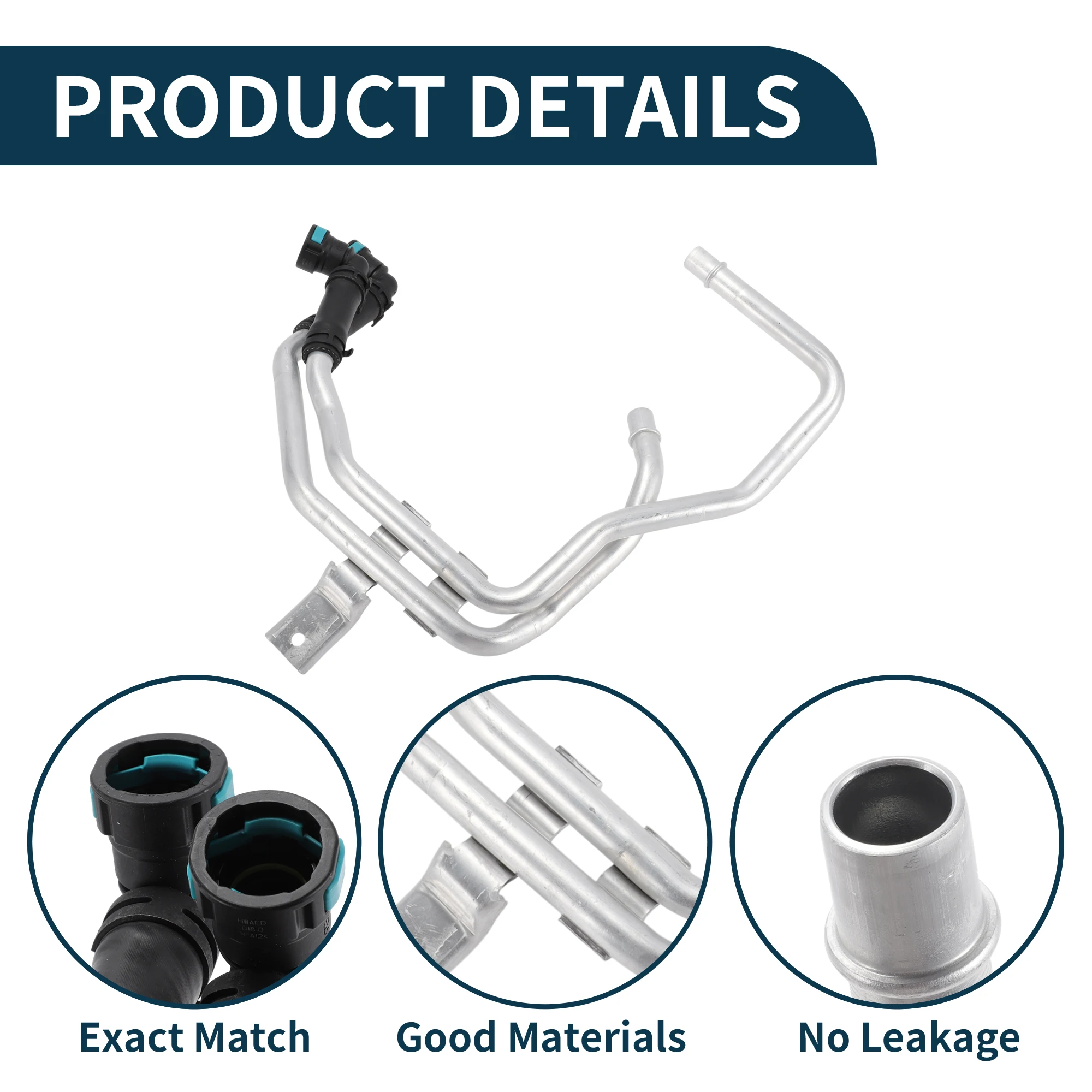 Motoforti Radiatorslang Verwarmingsslang nr. C2Z27293 voor Jaguar XF 2.0T 12-15 Plastic Ijzer Warmwaterleiding Zwart SilverTone 1 St