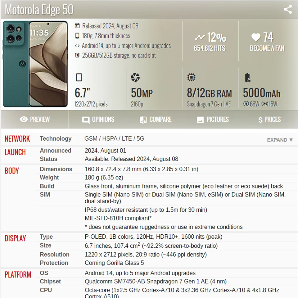 New For Motorola Edge 50 Ultra Pro Fusion LCD Touch Screen Front Outer Glass Panel Replacement