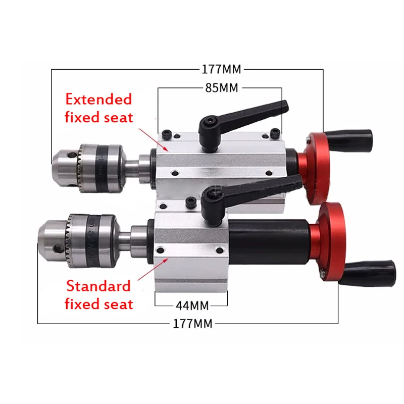 Mini Woodworking Lathe Telescopic Tail Top Seat Rotary Movable Drilling Tailstock Live Top Circular Pointed Top Needle B12 Chuck