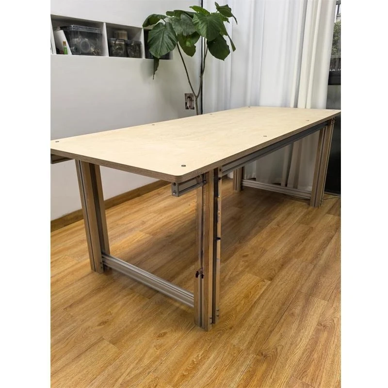 

Medieval aluminum profile office desk computer desk, birch multi-layer board rectangular dining table