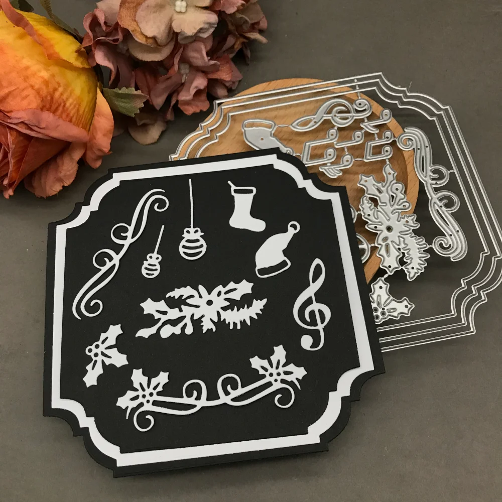 

1pcs metal cutting dies cut die mold Christmas decoration frame Scrapbook paper craft blade punch stencils dies