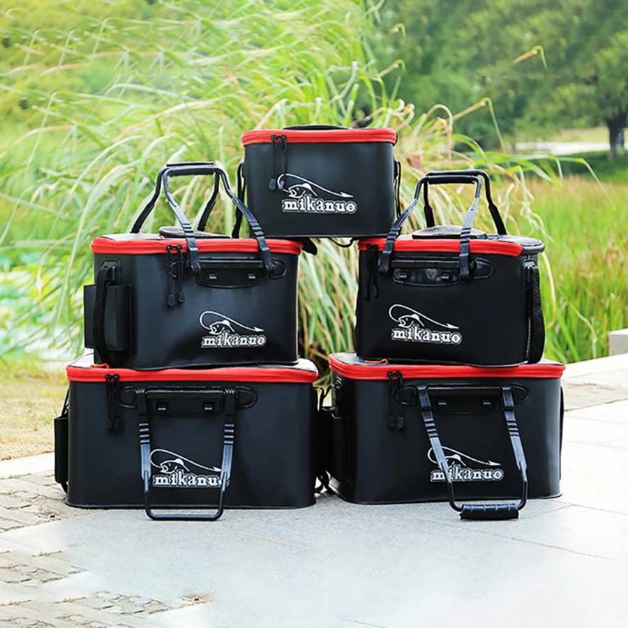 Tragbare Angeltasche, zusammenklappbarer Angeleimer, lebende Fische, Box, Camping, Wasserbehälter, Pfanne, Becken, Angelgerät, Aufbewahrungstasche – Detail 9