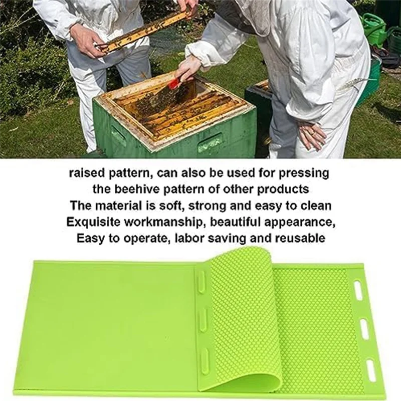 Stampo per lastra di cera d'api in silicone da 5,4 mm, fondotinta in cera d'api Stampo per stamper Attrezzatura per apicoltura Fondotinta per nido