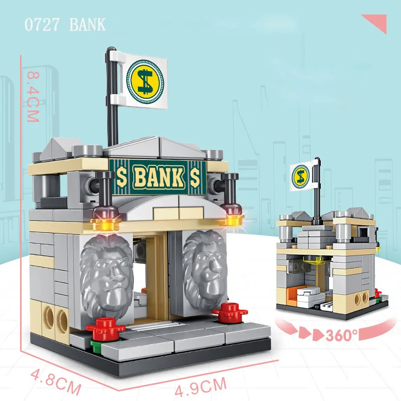 Stapelbares Bausteinspielzeug mit 8-teiligem Set zur Verbesserung der praktischen Fähigkeiten von Jungen und Mädchen, mit City Street View – Detail 9