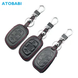Leather Car Key Cover Smart Remote Fobs Case Auto Accessories For Hyundai 2018 2019 Sonata Elantra IX35 i10 i20 i40 Tucson Ioniq