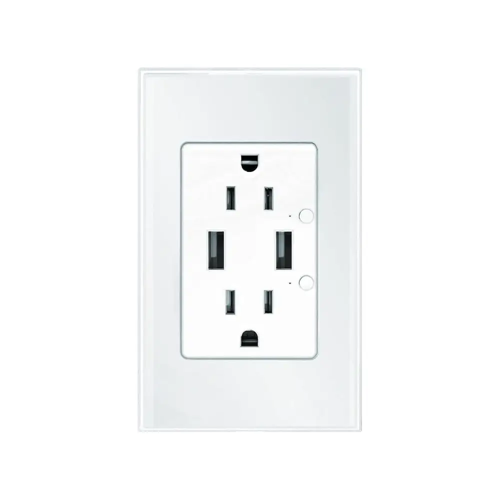

Smart Socket, 2 Sockets2usb Needs Neutral Cord, 2.4GHz Wii Wall Outlet, Alexa Compatible, US Stand Outlet, Cell Pe Remote Contro