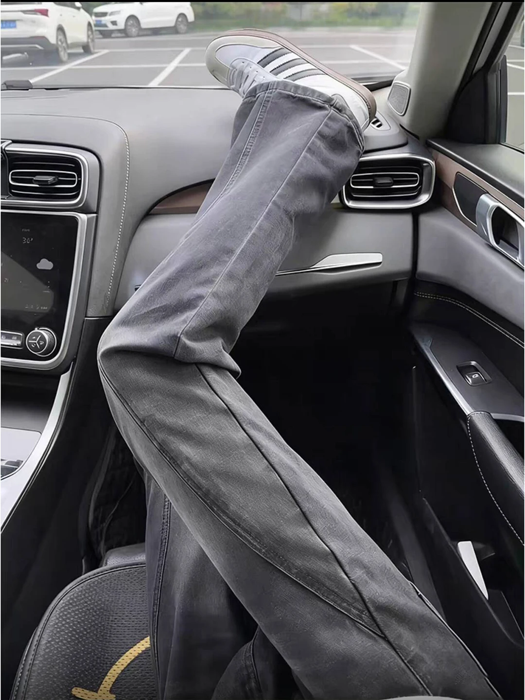 

Мужские джинсы Cleanfit Slim Fit прямого кроя, весенние, в американском стиле High Street, со средней посадкой, из денима с эффектом потертости