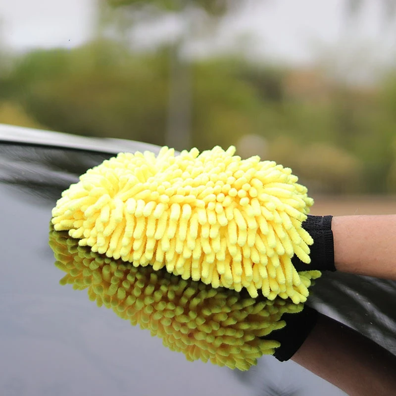 Car Wash Mitt Cleaning Tools Chenille Soft and Thick Microfiber Glove 19cm*26cm*8cm for Auto Detailing Sponge Detail Clean Brush