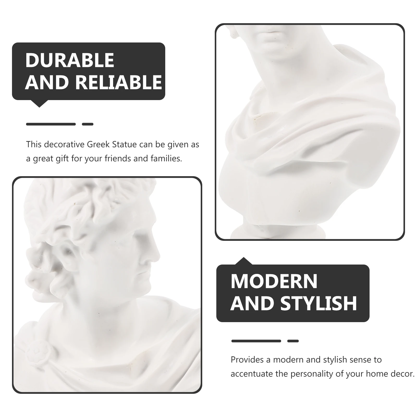 

1pc Resin Decoration Ornament Creative Greek Bust Statue For Home Office Desktop Decor Small Figurines Tabletop Sculpture